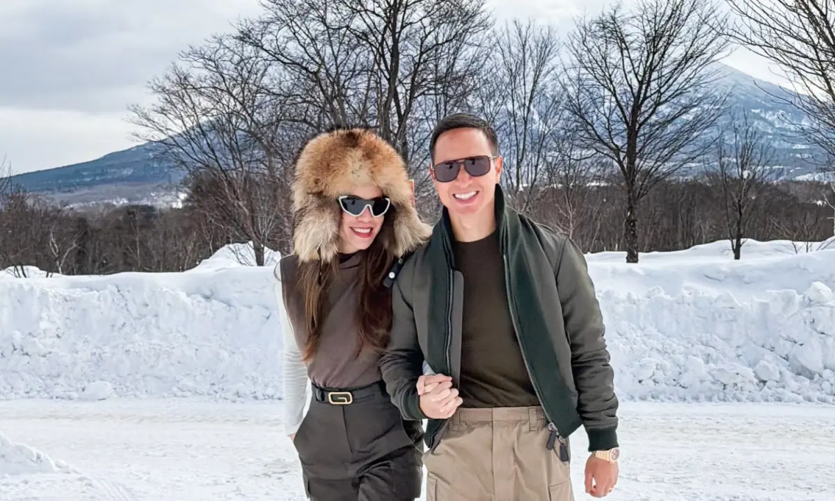 Gia đình Hồ Ngọc Hà trượt tuyết dịp đầu xuân